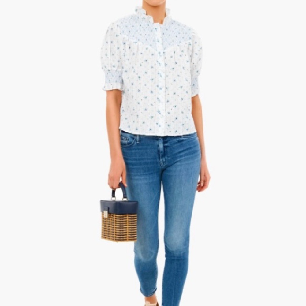 Kate Spade Blazer Blue Voyage Wicker Small Top Handle with/Strap EUC!! - Picture 13 of 15